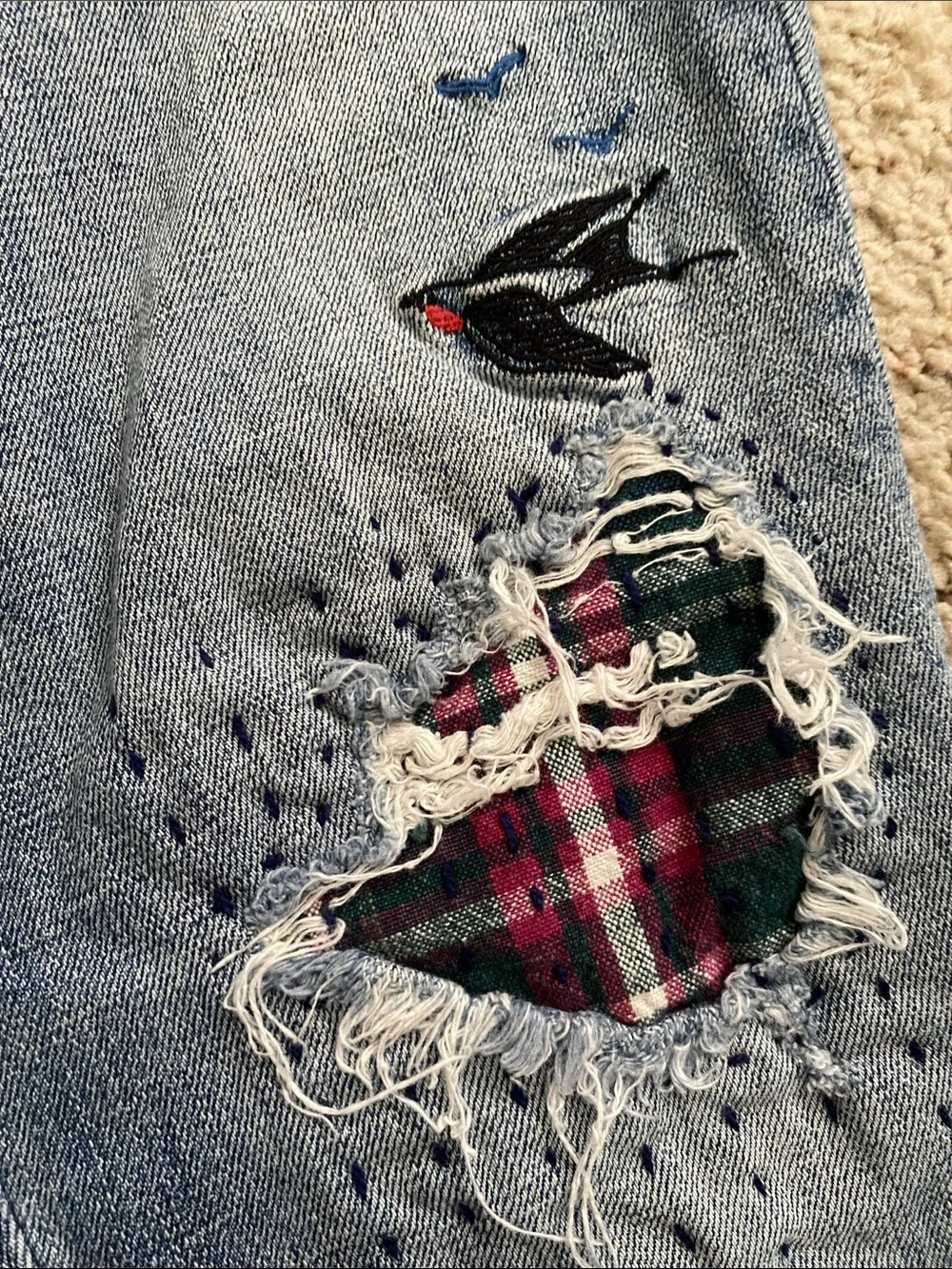 GAP Embroidered/Patched Best Girlfriend Jeans. 30R. - Picture 11 of 12